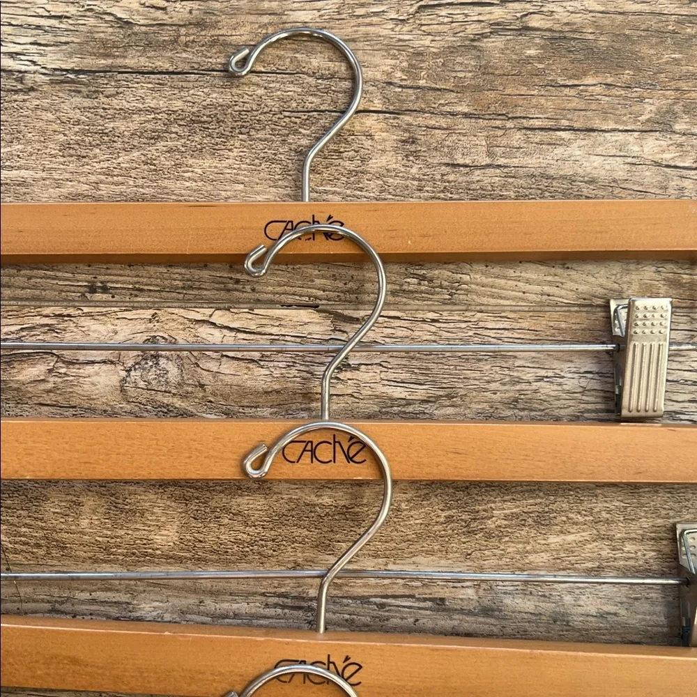 Cache Wooden Pants Hanger with Metal Clips - Set of 6